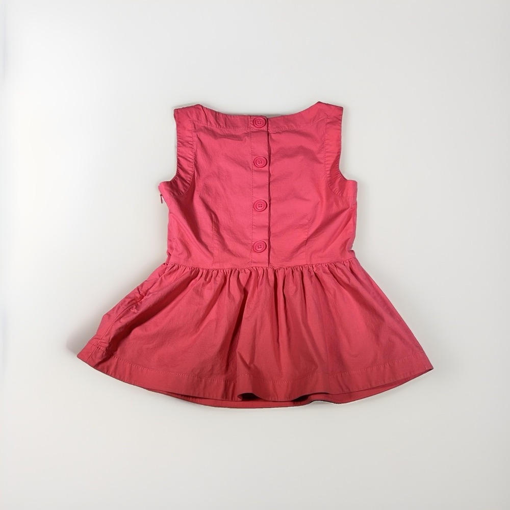 Kate Spade Button Back Peplum Top Sz 0 Peach Sherbet Shore Thing Sleeveless